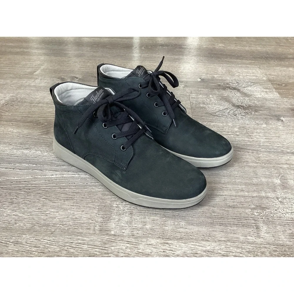 Florsheim Men's Heist Plain Toe Chukka Boot, Black Nubuck Leather Size 9.5 M